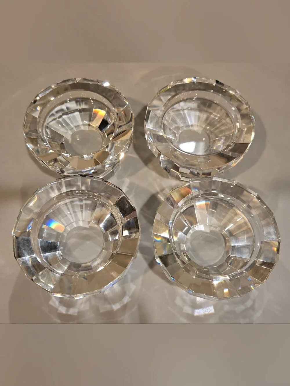 Rosenthal Faceted Clear Crystal Glass Candle Holder - Home Dining Accent